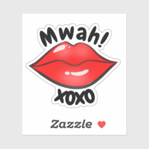 Cartoon XOXO Sticker pour les lèvres rouges migno