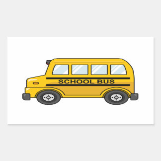 Cartoon Yellow and Black School Bus Sticker