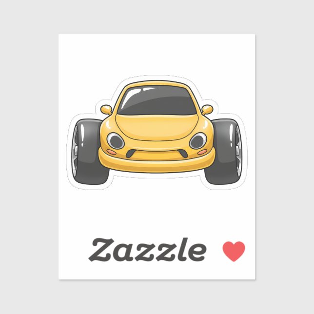 Cartoon Yellow Toon Car (Sheet)