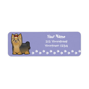 Cartoon Yorkshire Terrier (longhair with bow)