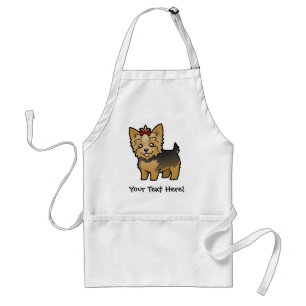 Cartoon Yorkshire Terrier (short hair with bow) Standard Apron