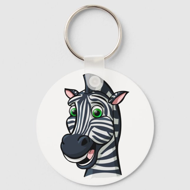 Cartoon Zebra Keychain (Front)