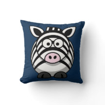 Cartoon Zebra on Navy