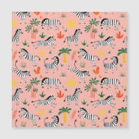 Cartoon Zebras Funny Seamless Pattern