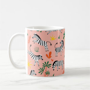 Cartoon Zebras Funny Seamless Pattern Coffee Mug