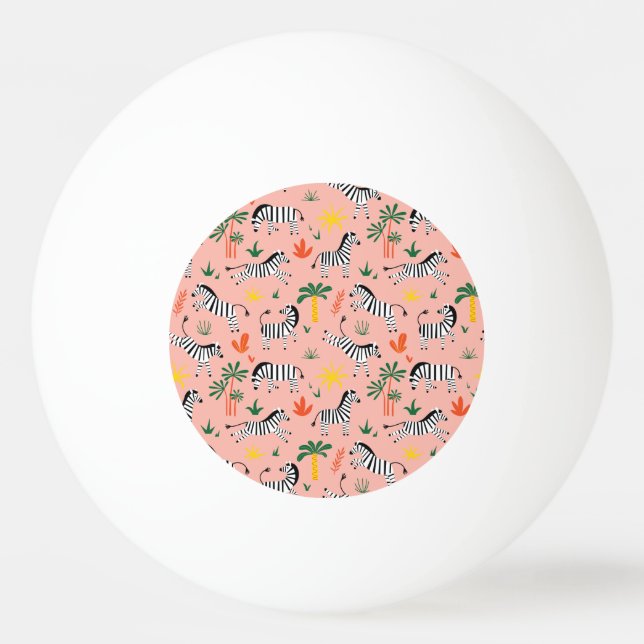 Cartoon Zebras Funny Seamless Pattern Ping Pong Ball (Front)
