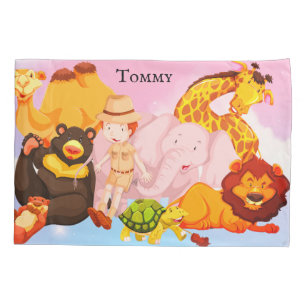 Cartoon Zoo animals Pillowcase