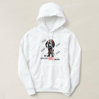 cartoonish figure wearing a hoodie