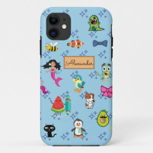 Cartoons sparkles cute blue kids cartoons  iPhone 11 case