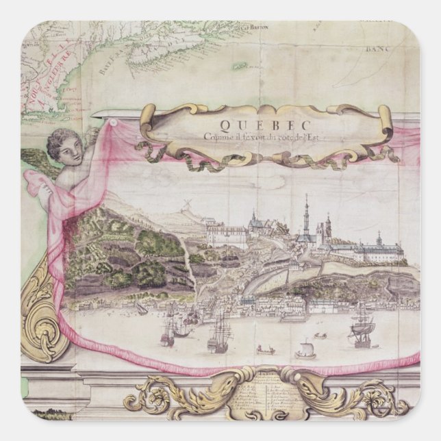 Cartouche of Quebec Square Sticker (Front)