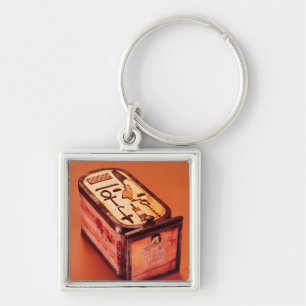 Cartouche-shaped box keychain
