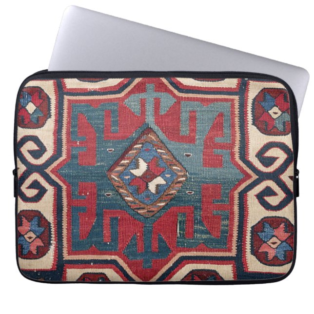 Cartouche Star II 19th Century Colourful Red Blue Laptop Sleeve (Front)