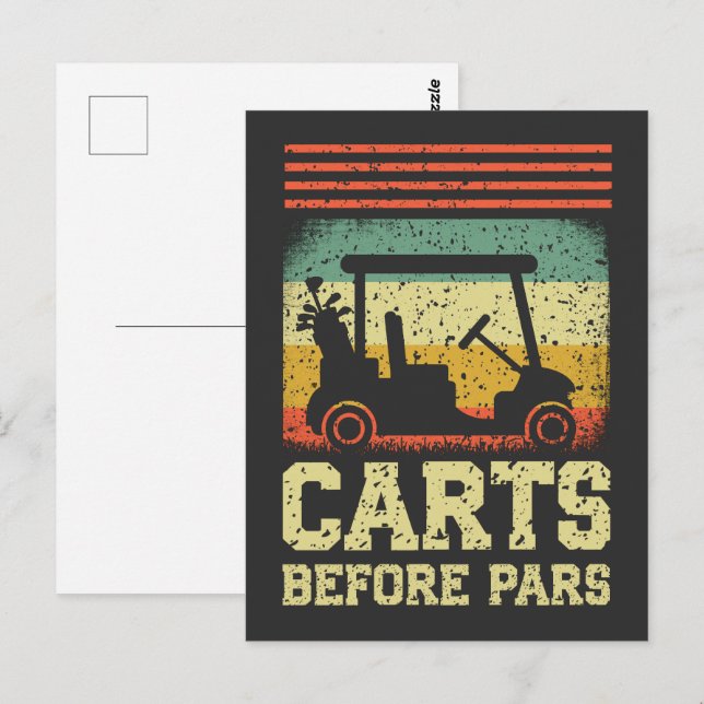 Carts Before Pars | Funny Golf Postcard (Front/Back)
