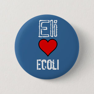 cartun hert, Eli, Ecoli 2 Inch Round Button