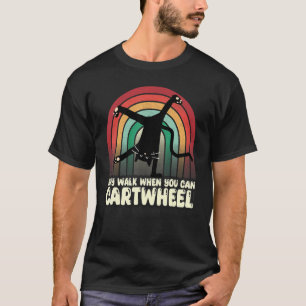 cartwheel cat vintage black cat Cool cartwheeling  T-Shirt