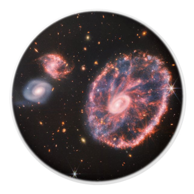 Cartwheel Galaxy, James Webb Space Telescope Ceramic Knob (Front)