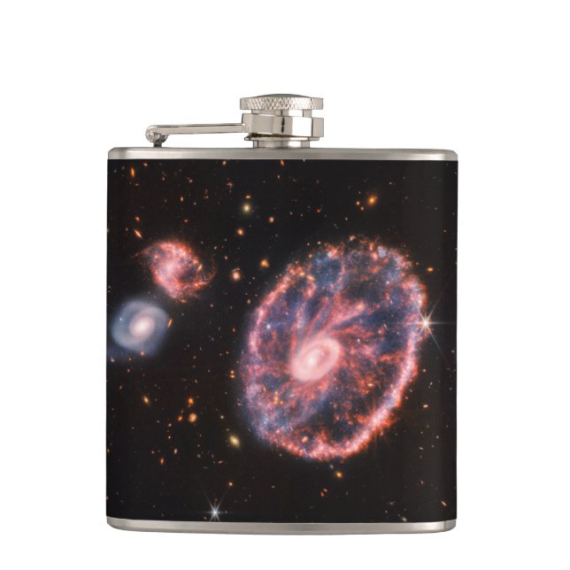 Cartwheel Galaxy, James Webb Space Telescope Hip Flask (Front)
