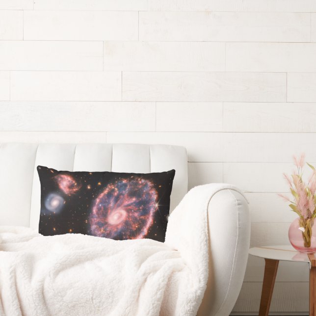 Cartwheel Galaxy, James Webb Space Telescope Lumbar Pillow (Couch)