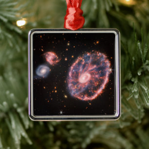 Cartwheel Galaxy, James Webb Space Telescope Metal Ornament