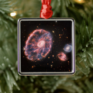 Cartwheel Galaxy, James Webb Space Telescope Metal Ornament