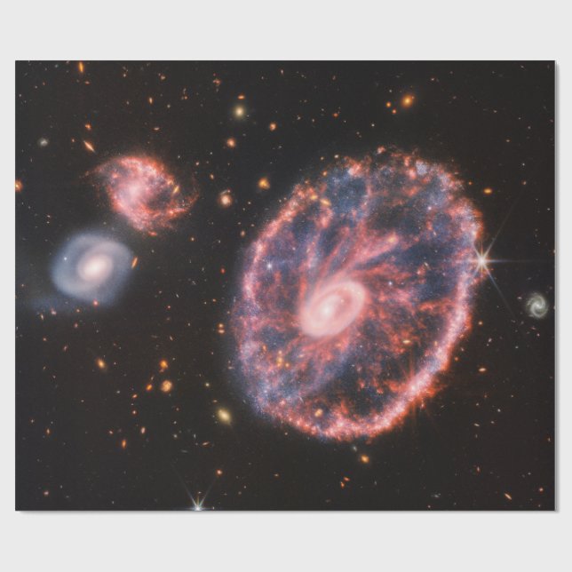 Cartwheel Galaxy, James Webb Space Telescope Wrapping Paper (Flat)