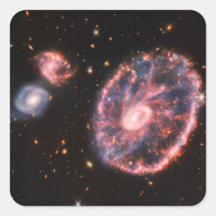 Cartwheel Galaxy JWST James Webb Space Telescope Square Sticker