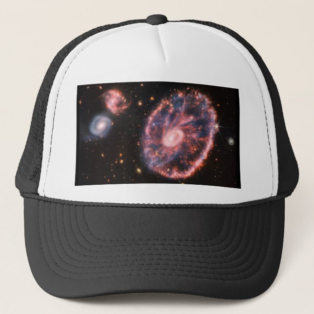 Cartwheel Galaxy JWST James Webb Space Telescope Trucker Hat (Front)