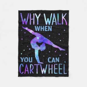 Cartwheel Gymnast Girl Fleece Blanket