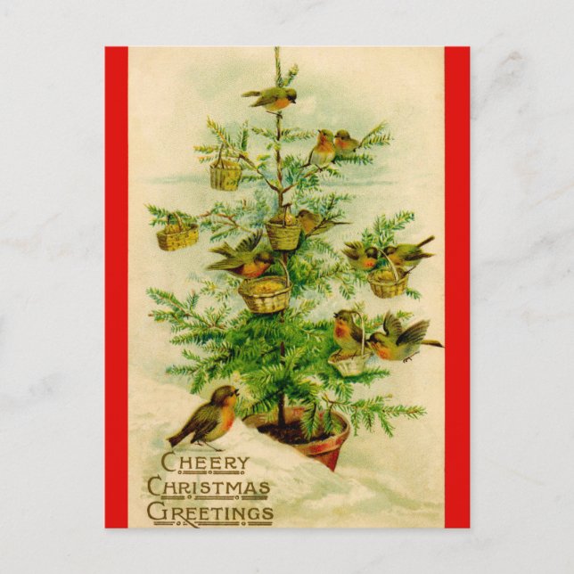 Cartyme de Noël Vintage Carte Postale (Devant)