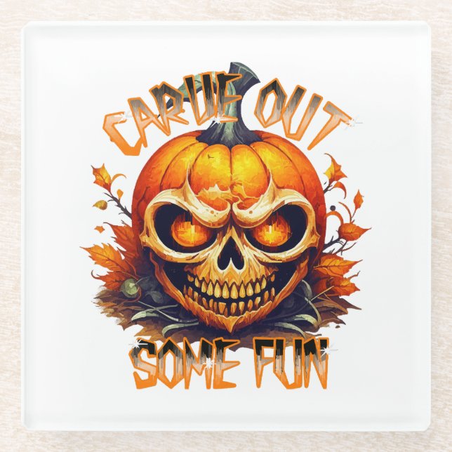 Carve Out Some Fun Glass Coaster (Front)
