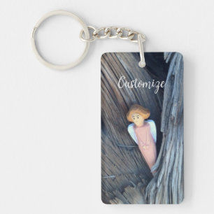 Carved angel in tree Thunder Cove Keychain