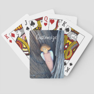 Carved angel in tree Thunder Cove Playing Cards