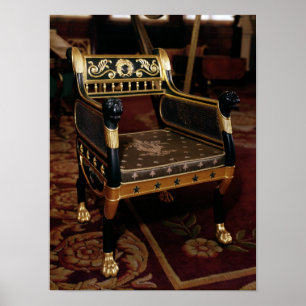 Carved armchair with gilt details poster