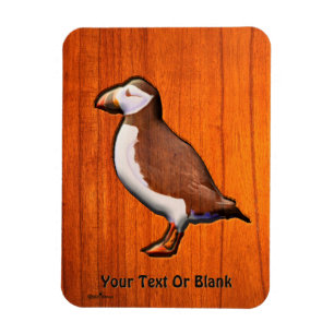 Carved Atlantic Puffin Magnet