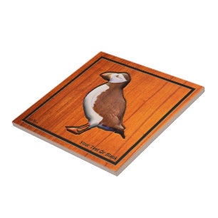 Carved Atlantic Puffin Tile