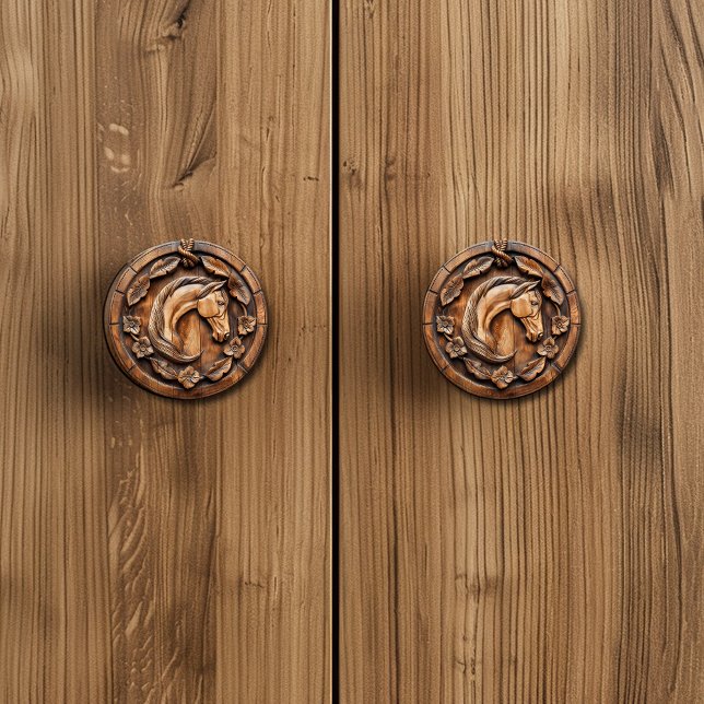 Carved  Beautiful Horse Rope Flowers Ceramic Knob (Creator Uploaded)