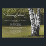 Carved Birch Tree Wedding Reception   Hotel Cards<br><div class="desc">Carved Birch Tree Wedding Reception Hotel Cards - include these detail cards to inform your guests of your reception location, the reception timeline and hotel information to make planning easier. You can add more information if needed by clicking on the customize button above. See the full matching collection in this...</div>