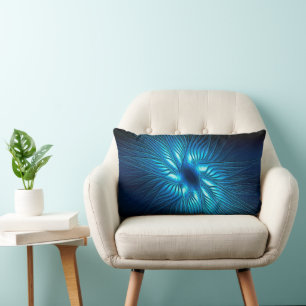 Carved Blue Star Lumbar Pillow
