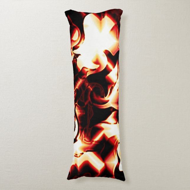 Carved bonfire on dark background body pillow (Front Vertical)