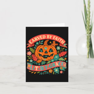 Carved By Faith Lit Grace Cute Fall Pumpkin Card