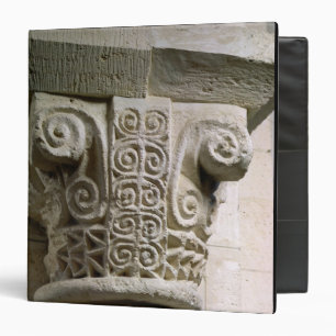 Carved column decorated with croziers and spirals binder