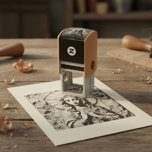 Carved Devotion  Wooden Mary Self-inking Stamp