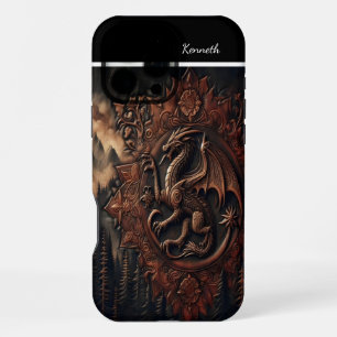 Carved Dragon On Mountain Peak iPhone 16 Pro Max Case