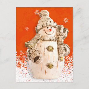Carved Fig Snowman Postcard