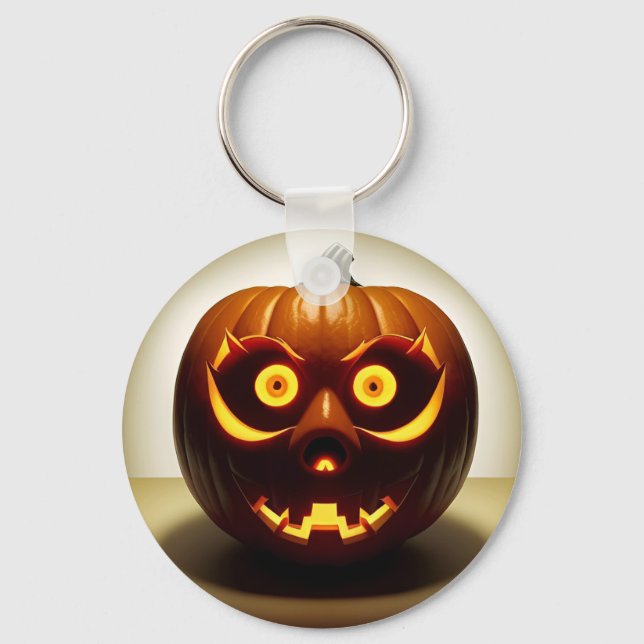 Carved Halloween Pumpkin Keychain (Front)