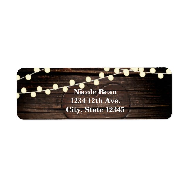 Carved Heart in Wood & String Lights Rustic (Front)