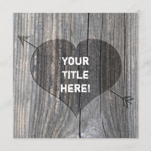 Carved Heart On Wood - Square greeting Cards