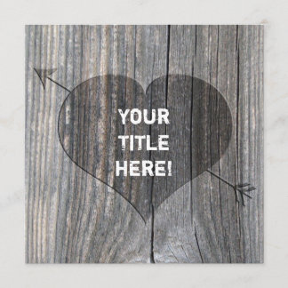 Carved Heart On Wood - Square greeting Cards