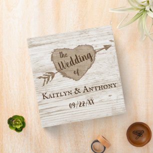 Carved Heart Tree Wedding Photo Album Binder