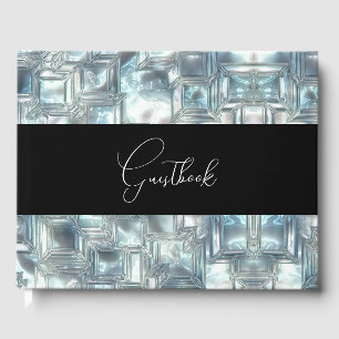 Carved Ice Texture Wedding Guest Book